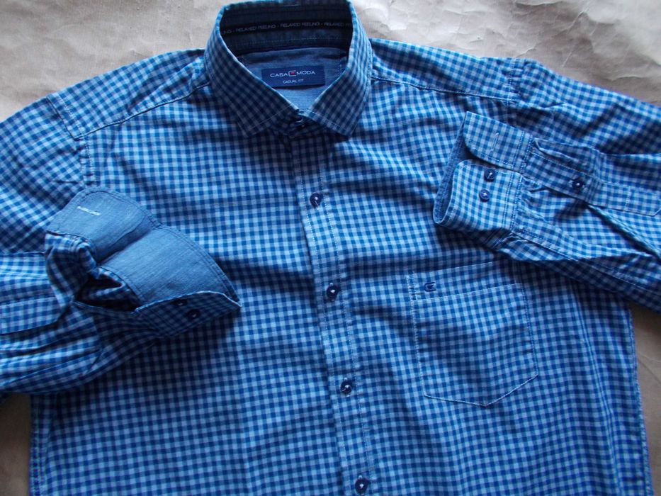 M- CASA MODA Premium - Designerska Koszula Męska M 39/40 cm Szwajcaria
