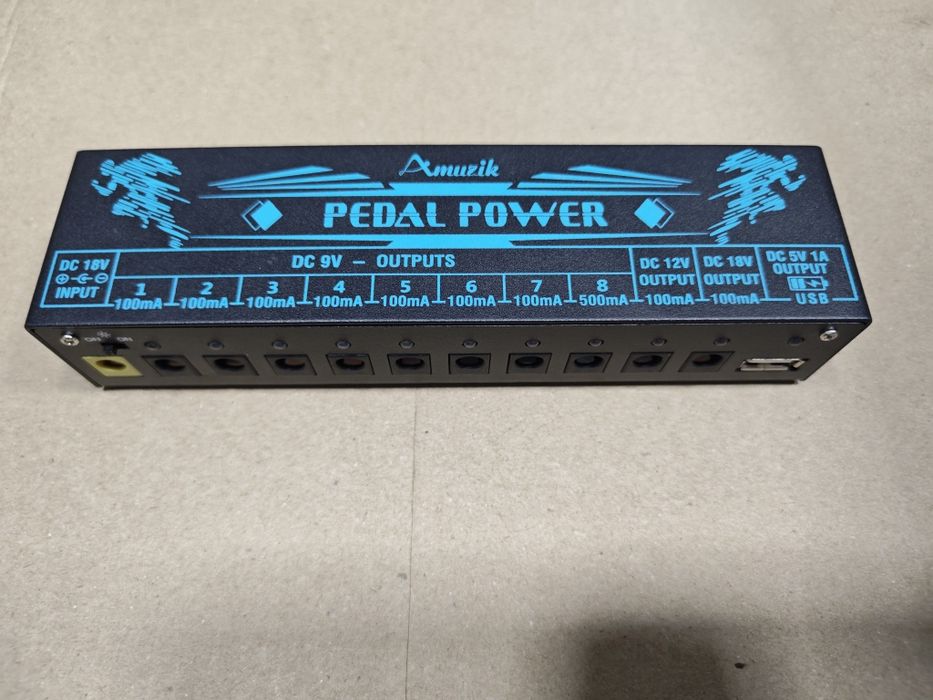 Блок живлення для педалей ефектів Amuzik Pedal Power 10 виходів, USB, Без БЖ