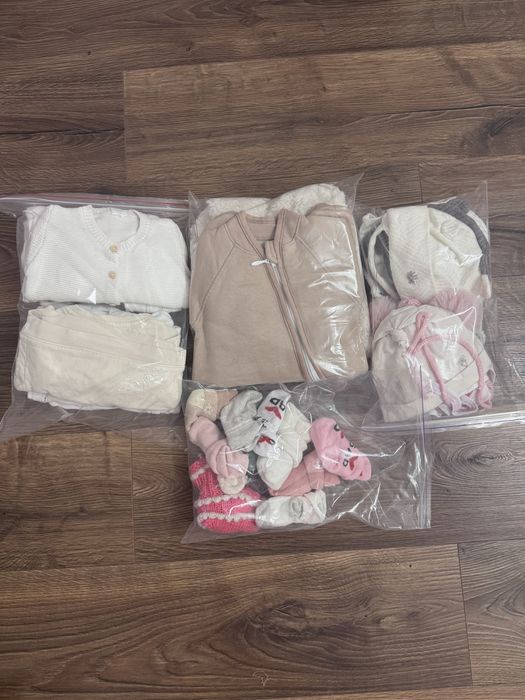 Речі для новонародженого, всього 48 речей,  H&M, Minikin, на осінь/весну, + конверт+ шапочки + носочки