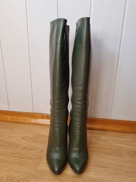 Сапоги Mario Muzi демісезон зелені + сумка в подарунок