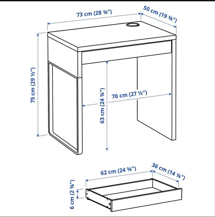 Cama solteiro Slakt + secretaria e cadeira