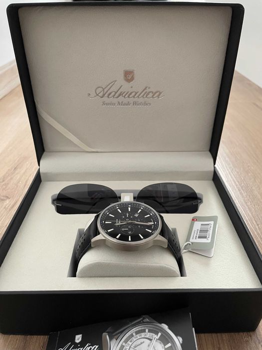 Męski zegarek Adriatica A8281.4214CH1 zestaw okulary