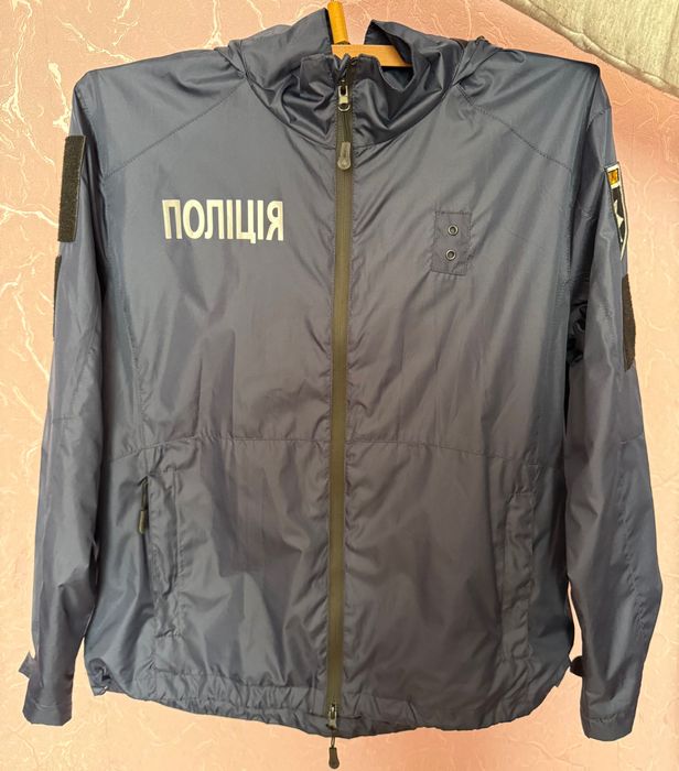 Куртка-Вітрівка поліція синього кольору з шевроном поліція