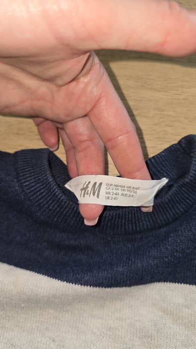 Swetr sweterek cienki h&m 98 104 paski