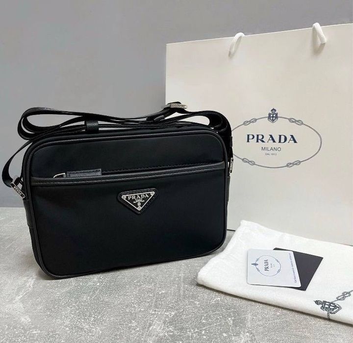 Сумка Prada 2VH048 NERO нейлонова чорна чоловіча мужская