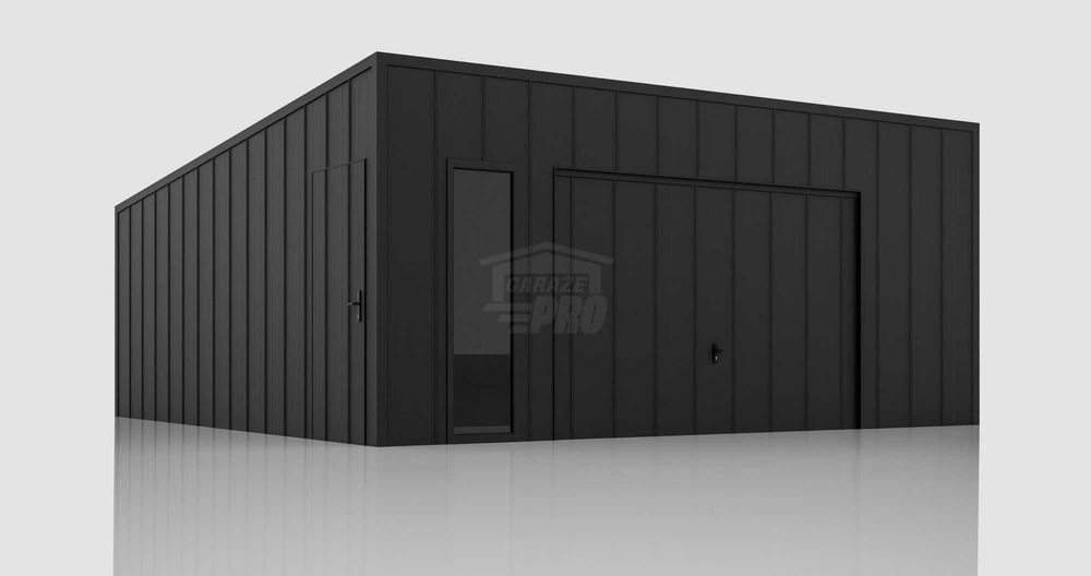 Garaż blaszany 6x6 brama okno drzwi  blacha na rąbek dach GP644