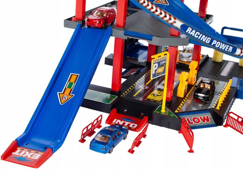 Garaż tor parking samochodowy 5-piętrowy dla dzieci autka helikopter