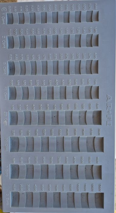 Tabuleiro separador de moedas