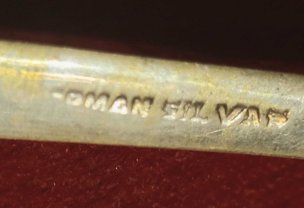 Antyczne łyżki stołowe William Page & Co (Roman Silver)