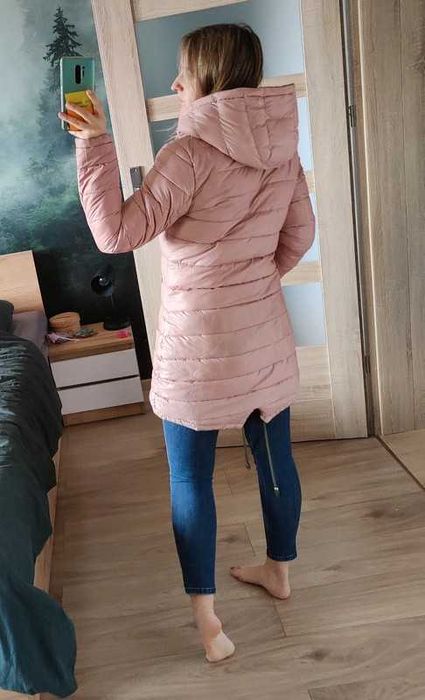 Kurtka damska parka khaki różowa rozmiar S rozmiar M