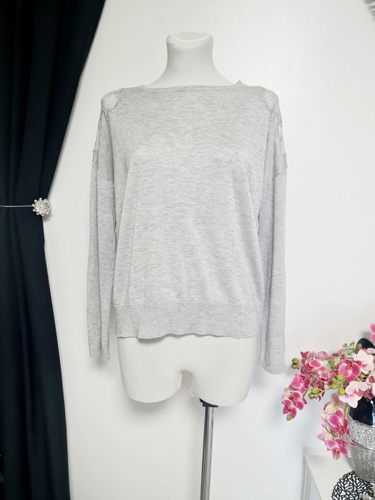 110. Lekki luźny sweter damski oversize koronka S M L 36 38 40