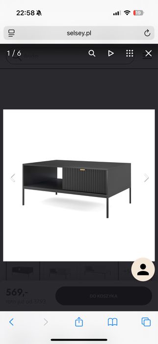 Ława kawowa Vellore 104x68 cm ryflowana NOWA!!!