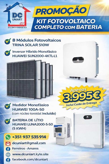 KIT FOTOVOLTAICO COMPLETO COM BATERIA