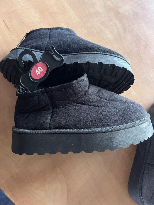 Угги черные новые укороченные