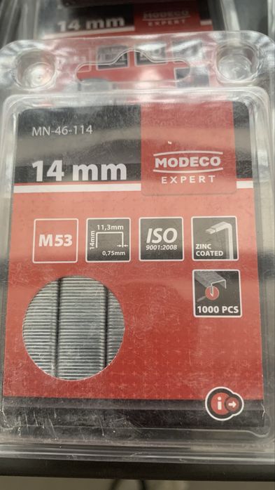 Zszywki do takera MODECO EXPERT M53 14mm – 1000 szt. (NOWE)