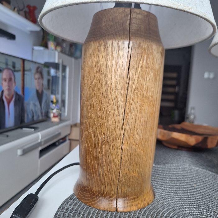 Lampki nocne x 2szt. dębowe 40cm, rękodzieło
