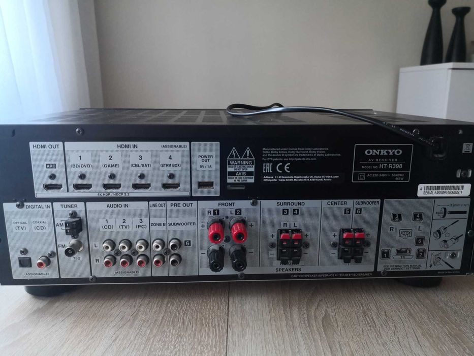 Amplituner kina domowego Onkyo HT-S3910 z kolumnami