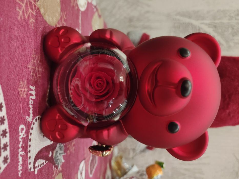 Мишка-коробка для украшения с мыльной розой, подарок