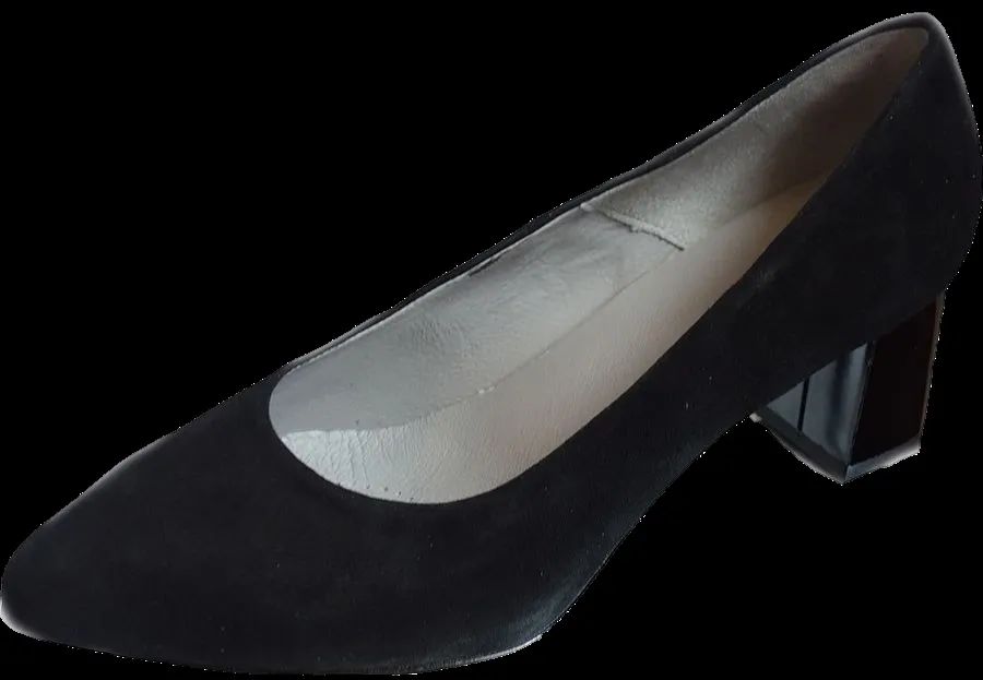 BnW Skórzena czarne czółenka zamszowe 43