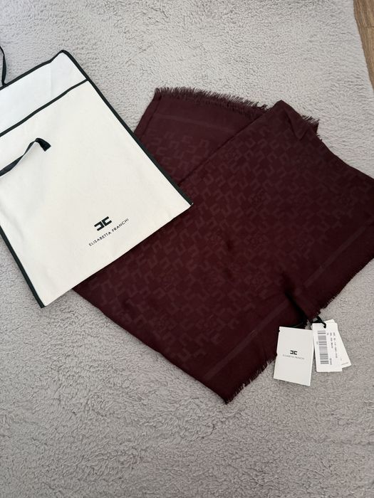 Chusta szal Elizabetta Franchi bordo merlot nowa