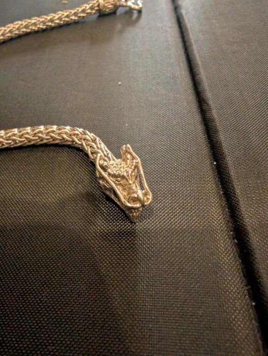 Srebrna bransoletka z zapięciem smoka srebro 925 Maroko