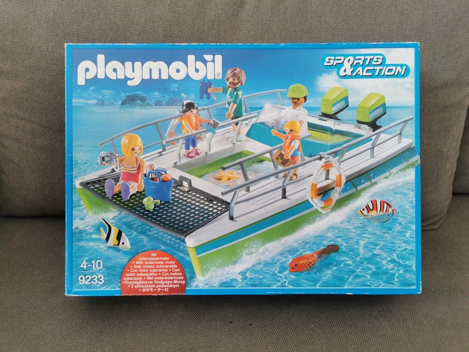 Łódź ze szklanym dnem +silnik playmobil 9233 łódka kompletne