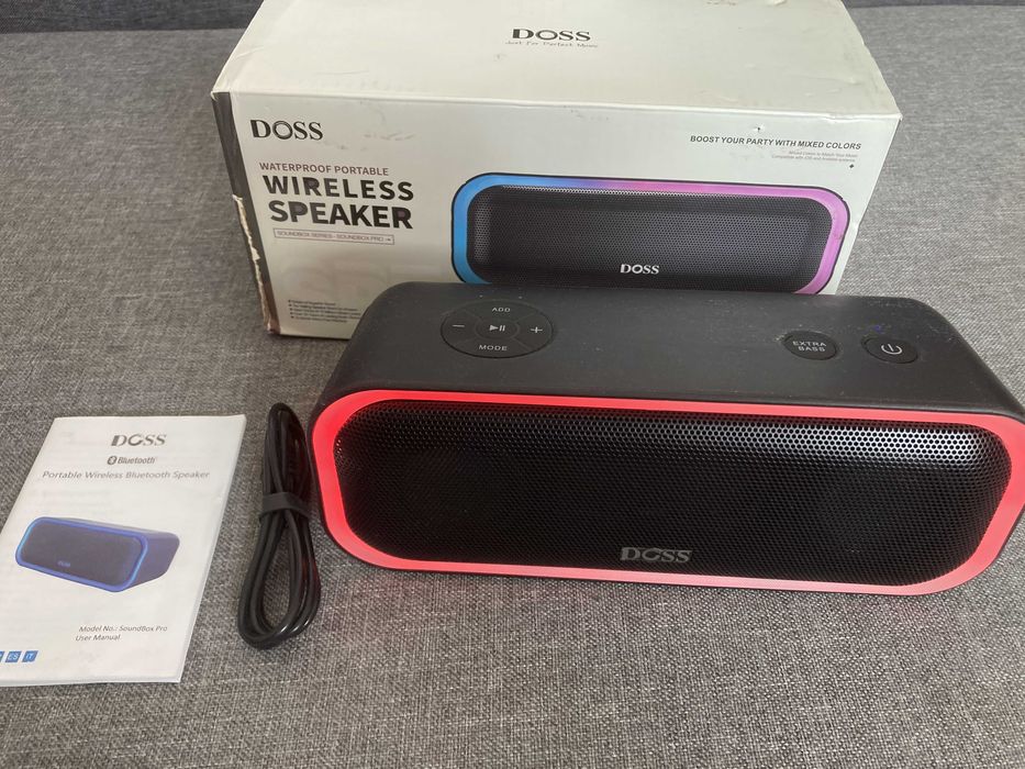 DOSS SoundBox Pro Czarny głośnik bluetooth Red Ring GW