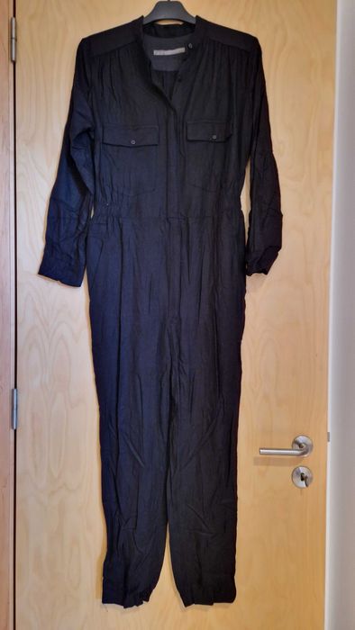 Macacão preto Zara de manga comprida, tamanho S