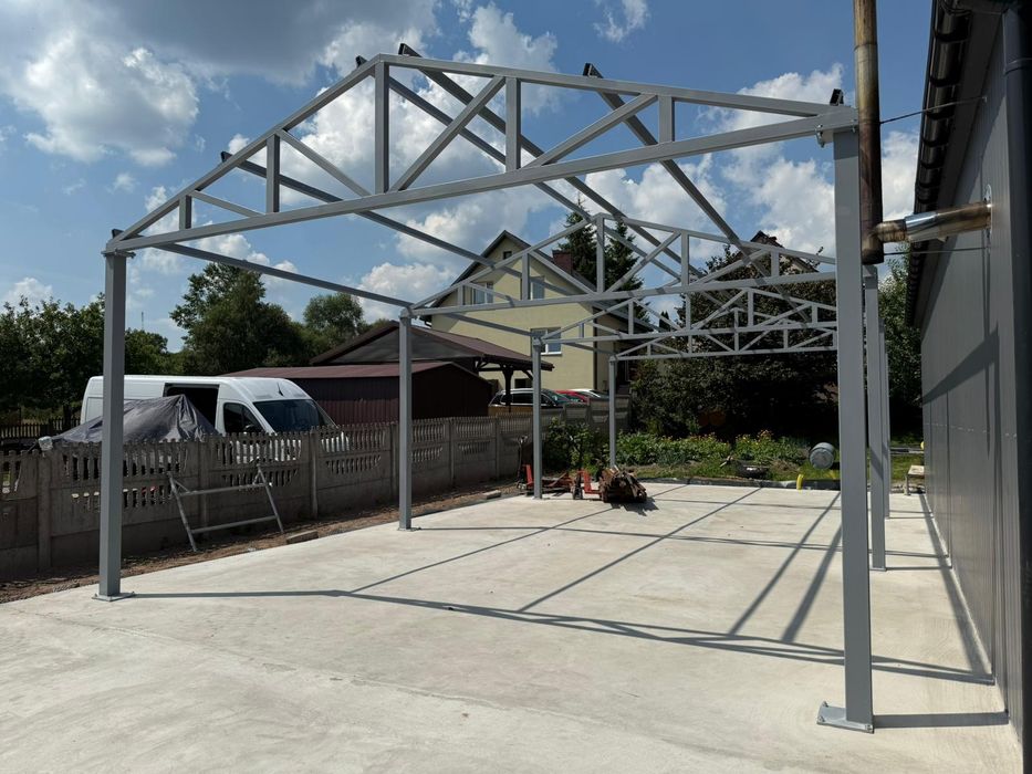 Konstrukcje hale/ wiaty .Garaże  8x 16