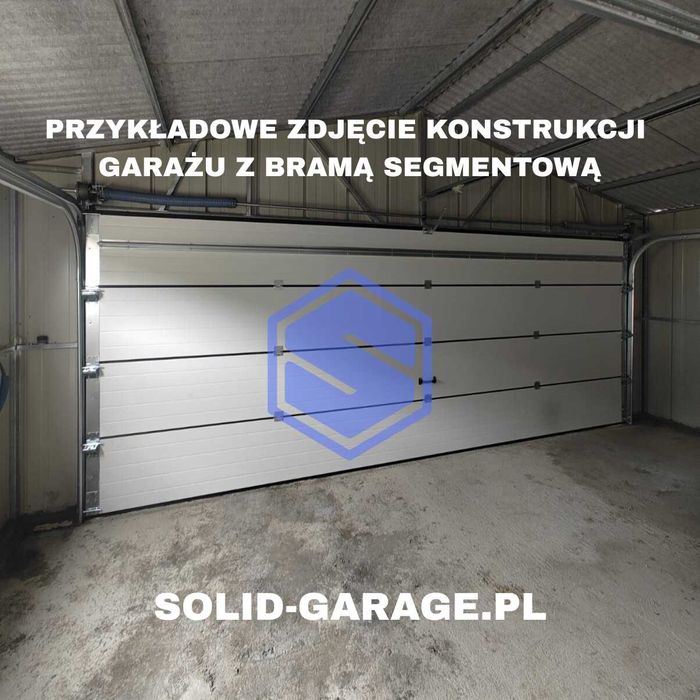Garaż schowek na budowe blaszany garaz 6x5m brama segmentowa automat