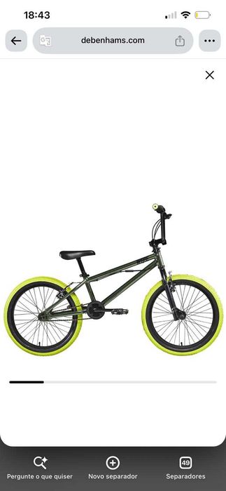 Bicicleta BMX wipe 500 20 polegadas para criança 7-14 anos