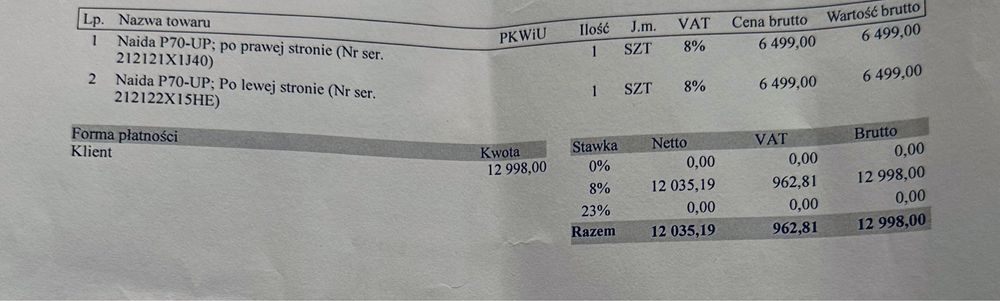 Phonak Naida p70 up zestaw aparat sluchowy