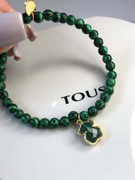 TOUS Icon Color bransoletka malachit srebro 925