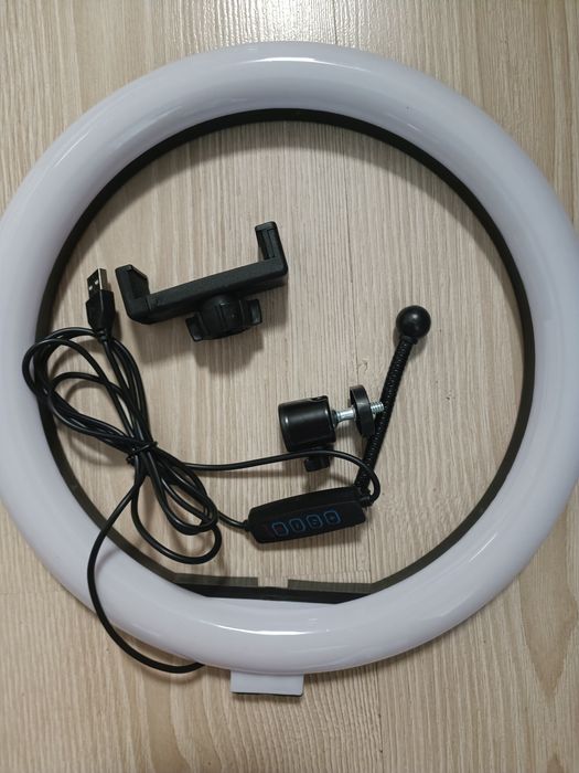 Кільцева LED лампа 30 см (12") з тримачем для телефону QX-300