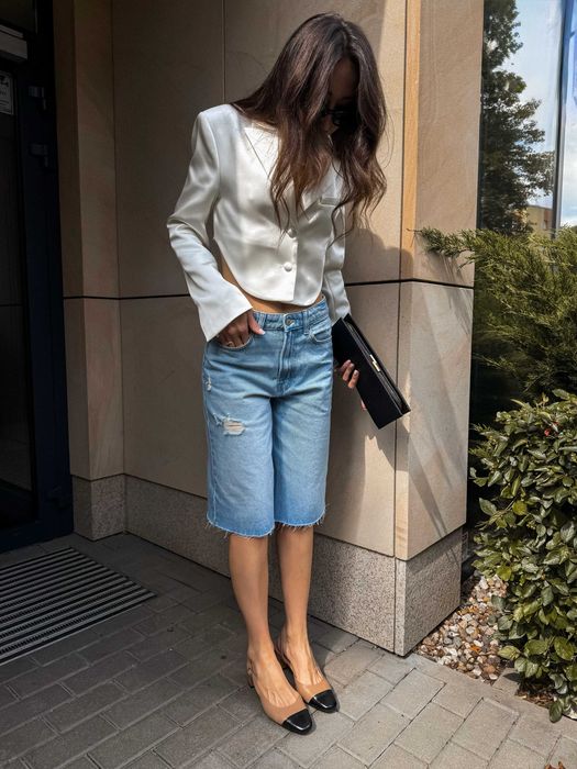 Атласний комплект блейзер + спідничка Zara
