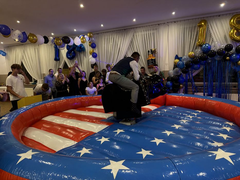 Byk Rodeo Piana Party Eliminator Dmuchana Zjeżdżalnia dmuchańce wata