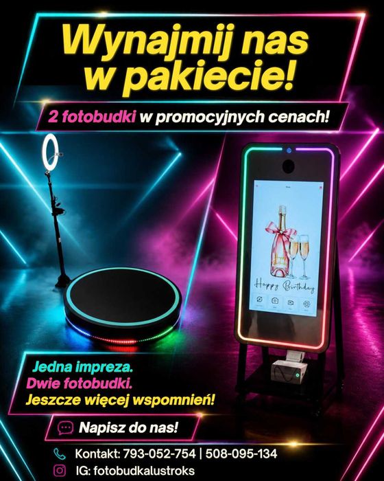 Fotobudka Lustro/ Fotobudka 360 na wynajem !