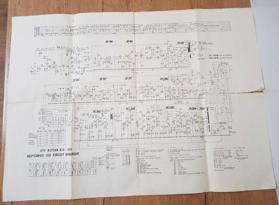 Neptun 626 426 Instrukcja Obsługi Schemat Gwarancja z 1978r.