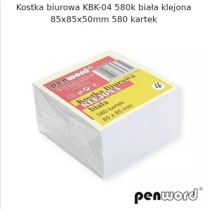 Kostka Biurowa Biała 85X85X50Mm 580K. Nowy Produkt