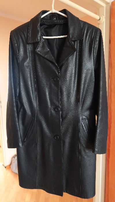 Płaszcz skórzany damski czarny KEMAX L marynarka szczupła
