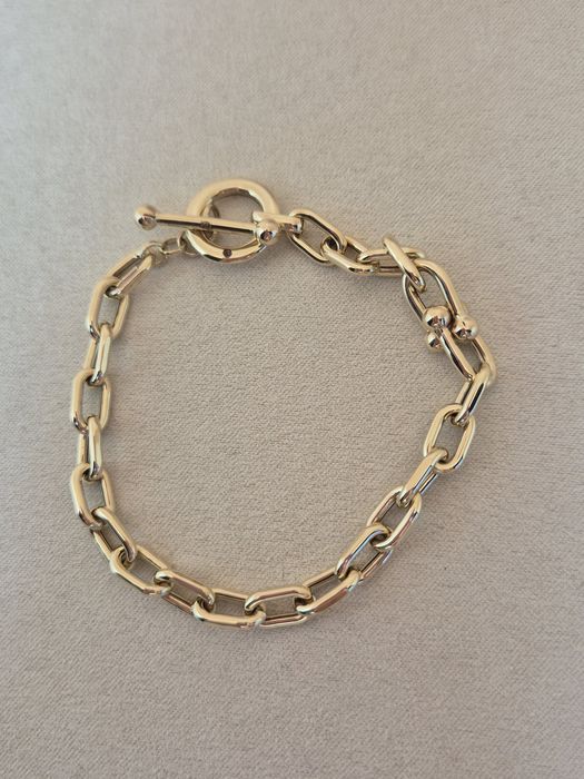 Złota bransoletka toggle grube ogniwa spinacze  20,5 cm p. 585