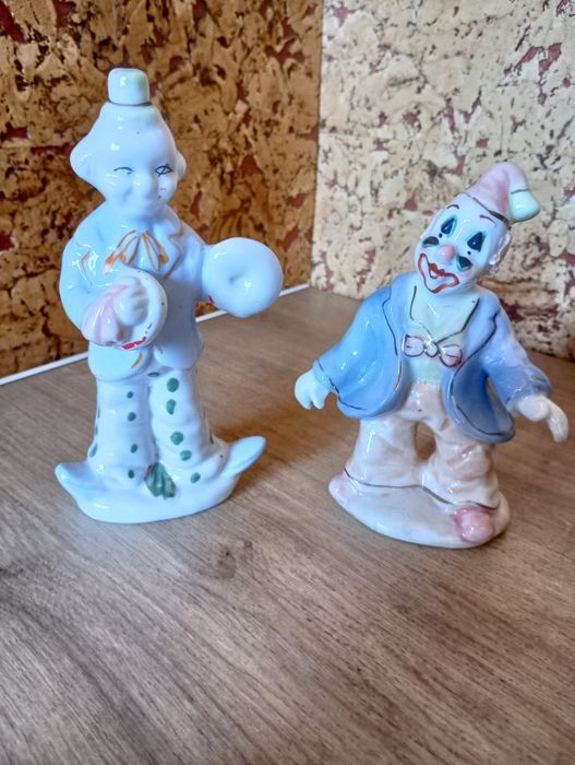 Figurki klaunów - porcelanowe