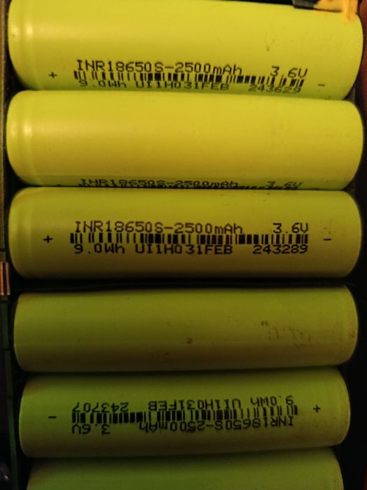 Батареї 2500 mah 30 штук 18650 10s3p батарея електросамоката