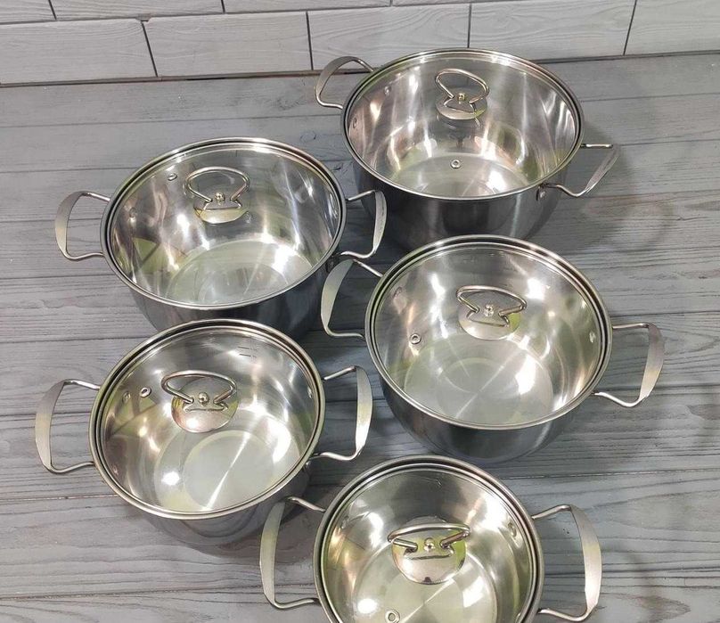 ‼️ Набір кастрюль посуду 5шт. Кастрюлі 5 одиниць. Набор посуды‼️