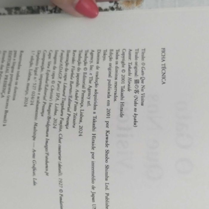 Livro "O Gato Que Nos Visitou" - Takashi Hiraide