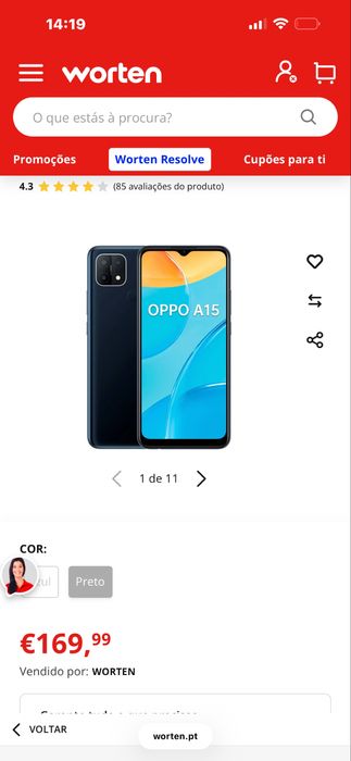 Oppo A15.