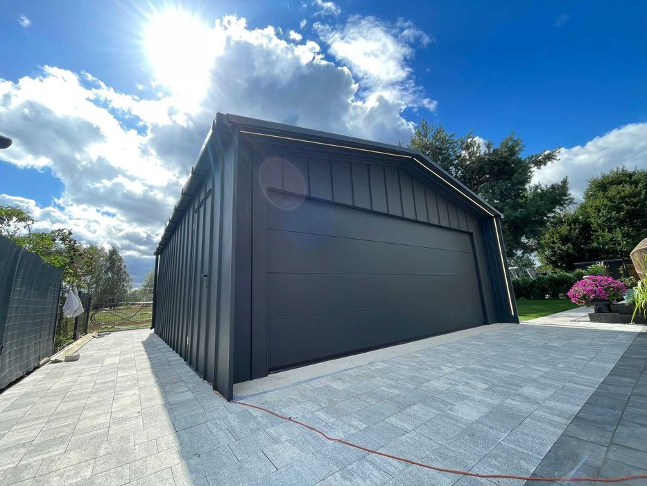 Garaż PREMIUM z blachy na rąbek, nowoczesny 6x5,8 - Widok 4