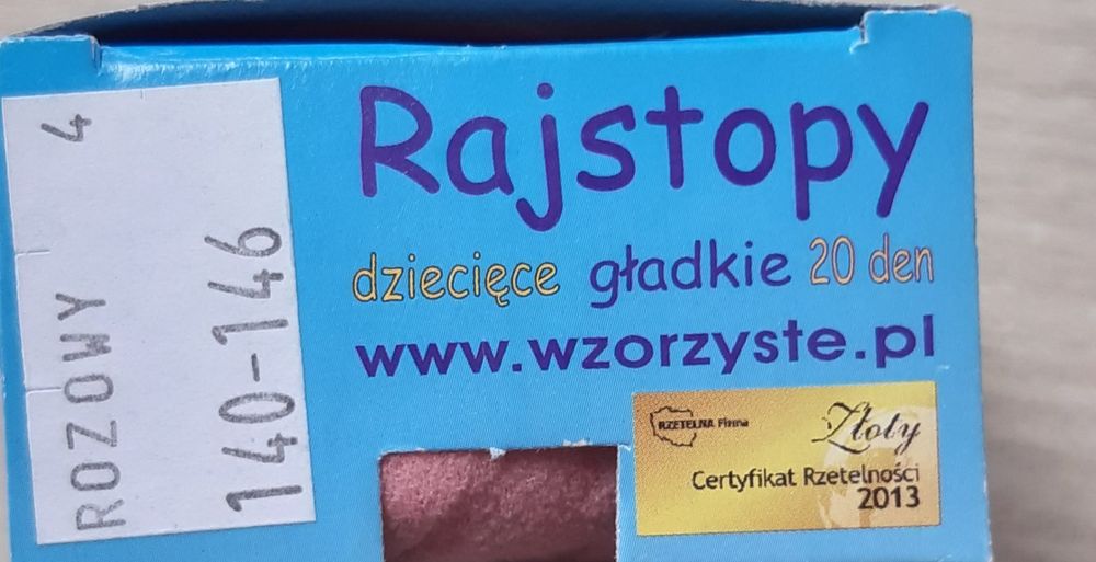 Rajstopy dziecięce gładkie różowe 140-146