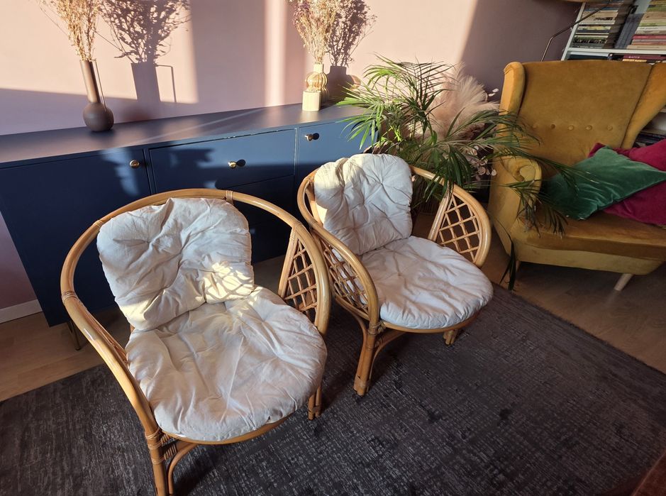 para foteli rattanowych / vintage / boho / retro