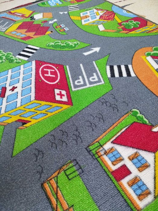 Dywanik dziecięcy ulice miasto 120x79